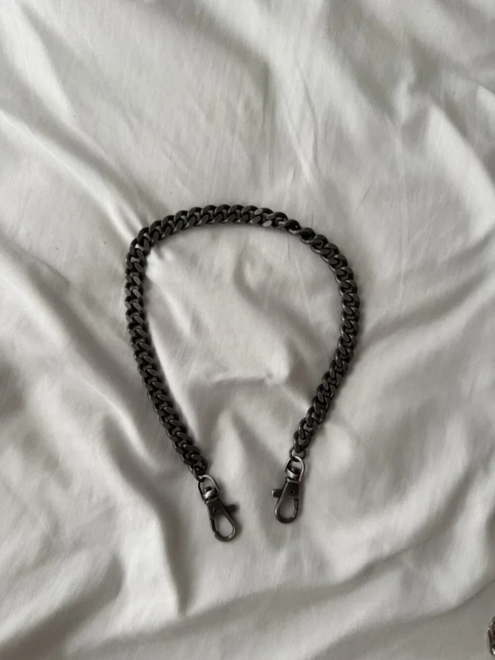 Gunmetal Curb Chain Wallet Bag Chain